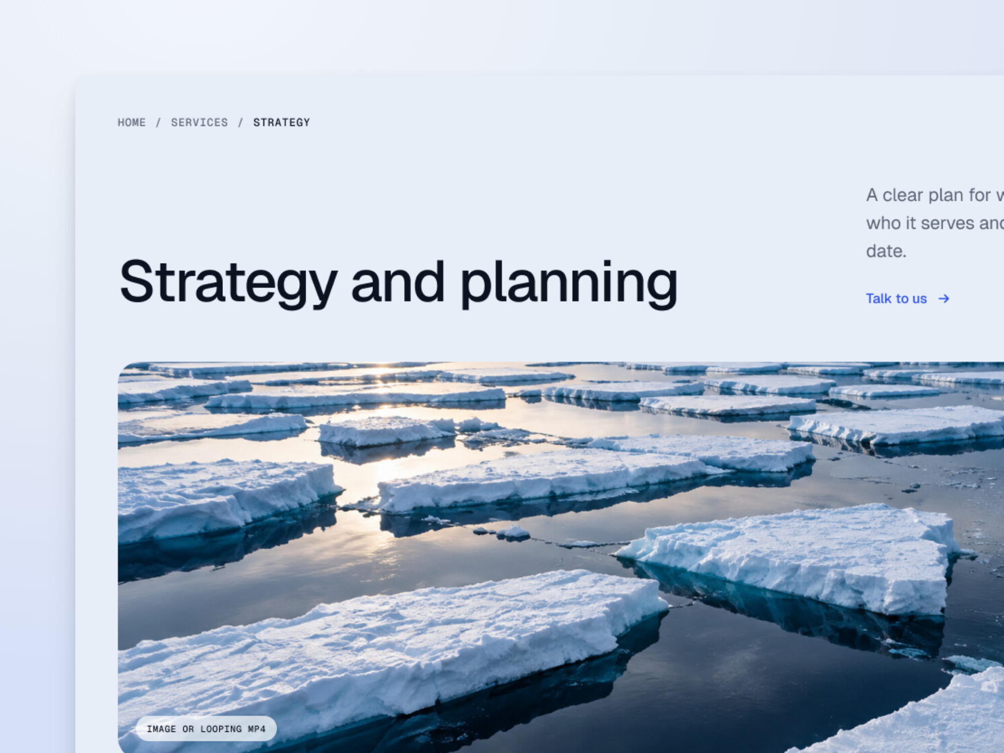 Design preview of the Page Banner block