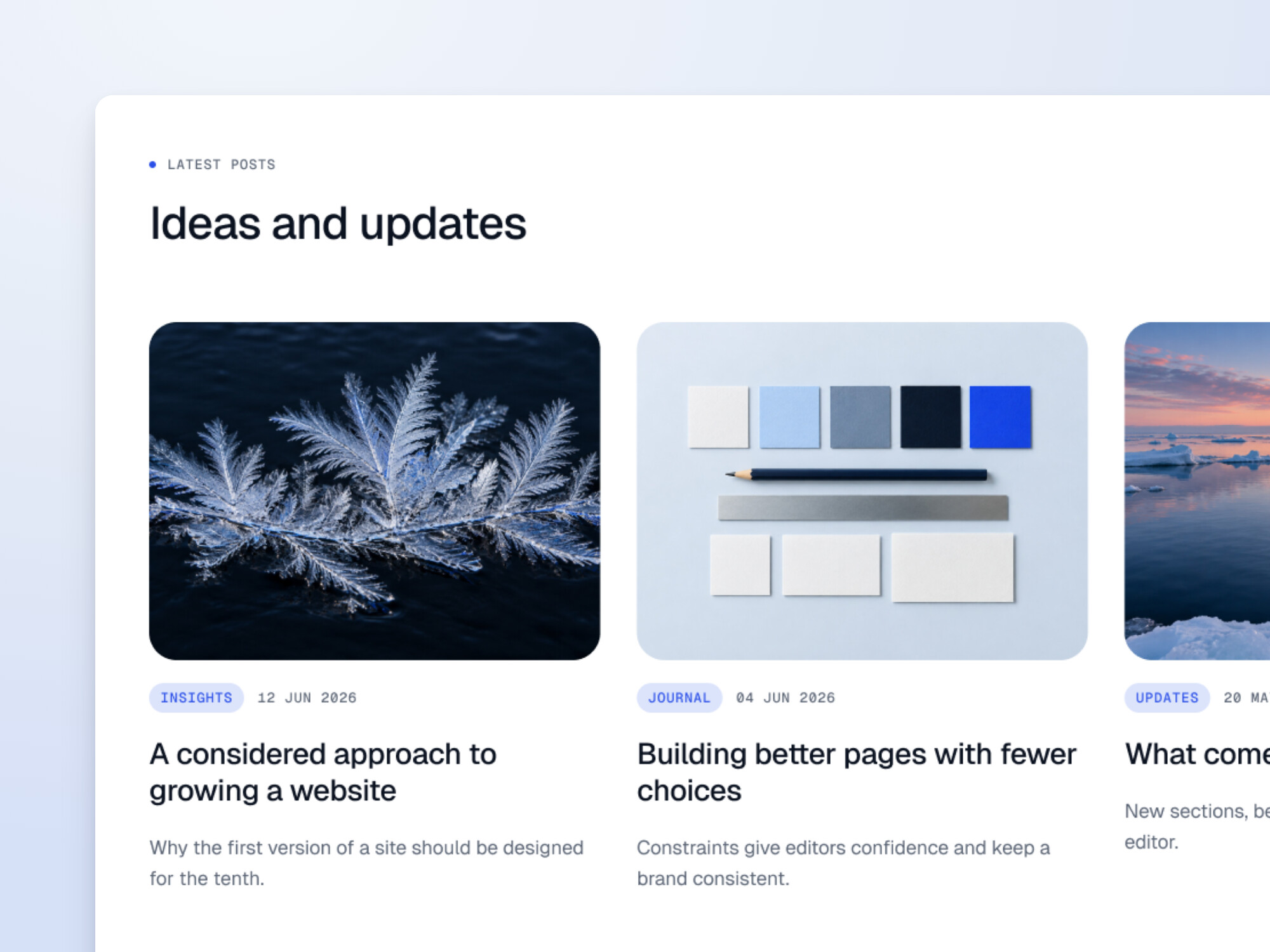 Design preview of the Posts block